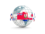 Bermuda. Globe with line of flags. Download icon.