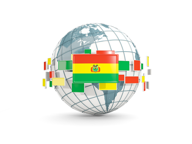 Globe with line of flags. Download flag icon of Bolivia at PNG format