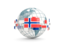 Bouvet Island. Globe with line of flags. Download icon.