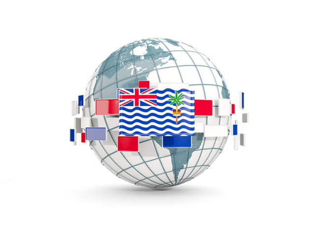 Globe with line of flags. Download flag icon of British Indian Ocean Territory at PNG format
