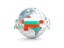 Bulgaria. Globe with line of flags. Download icon.