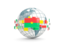 Burkina Faso. Globe with line of flags. Download icon.