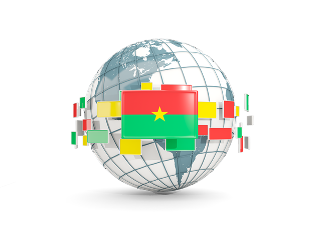 Globe with line of flags. Download flag icon of Burkina Faso at PNG format