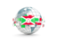 Burundi. Globe with line of flags. Download icon.
