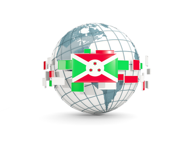 Globe with line of flags. Download flag icon of Burundi at PNG format