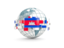 Cambodia. Globe with line of flags. Download icon.