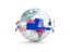 Cayman Islands. Globe with line of flags. Download icon.