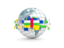 Central African Republic. Globe with line of flags. Download icon.