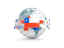 Chile. Globe with line of flags. Download icon.