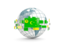 Cocos Islands. Globe with line of flags. Download icon.