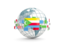 Comoros. Globe with line of flags. Download icon.