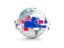 Cook Islands. Globe with line of flags. Download icon.