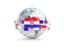 Croatia. Globe with line of flags. Download icon.