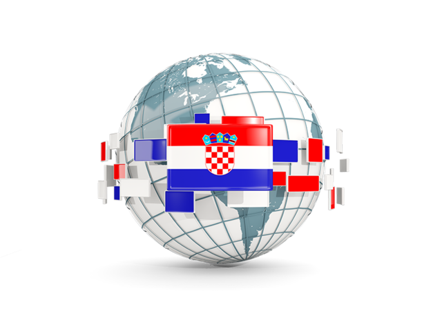 Globe with line of flags. Download flag icon of Croatia at PNG format