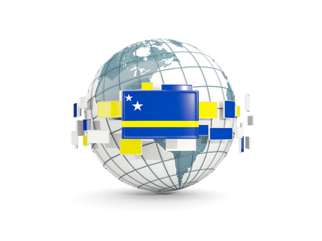 Globe with line of flags. Download flag icon of Curacao at PNG format