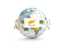 Cyprus. Globe with line of flags. Download icon.