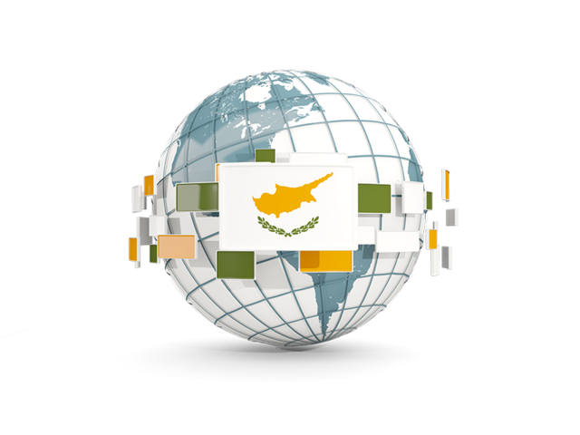 Globe with line of flags. Download flag icon of Cyprus at PNG format