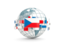 Czech Republic. Globe with line of flags. Download icon.