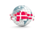 Denmark. Globe with line of flags. Download icon.