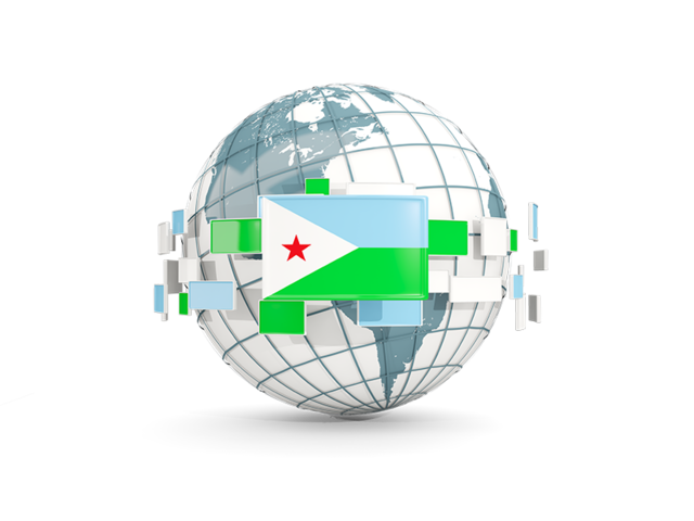 Globe with line of flags. Download flag icon of Djibouti at PNG format