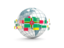 Dominica. Globe with line of flags. Download icon.