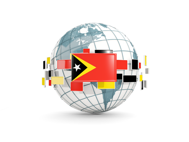 Globe with line of flags. Download flag icon of East Timor at PNG format