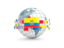 Ecuador. Globe with line of flags. Download icon.