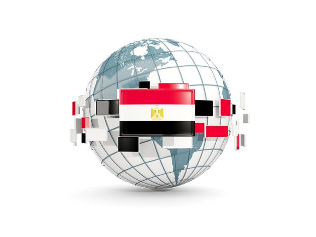Глобус с флагами. Скачать флаг. Египет