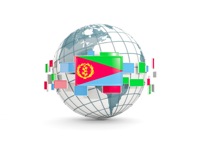 Globe with line of flags. Download flag icon of Eritrea at PNG format