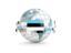 Estonia. Globe with line of flags. Download icon.