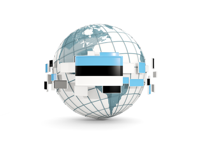 Globe with line of flags. Download flag icon of Estonia at PNG format