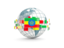 Ethiopia. Globe with line of flags. Download icon.