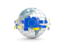 European Union. Globe with line of flags. Download icon.