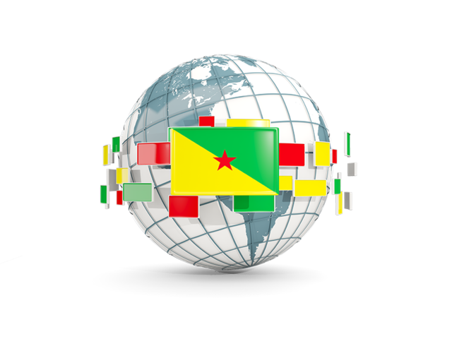 Globe with line of flags. Download flag icon of French Guiana at PNG format