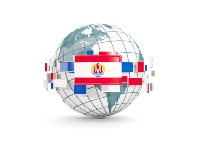 Globe with line of flags. Download flag icon of French Polynesia at PNG format