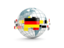 Germany. Globe with line of flags. Download icon.