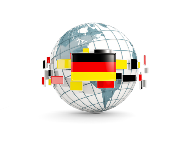 Globe with line of flags. Download flag icon of Germany at PNG format