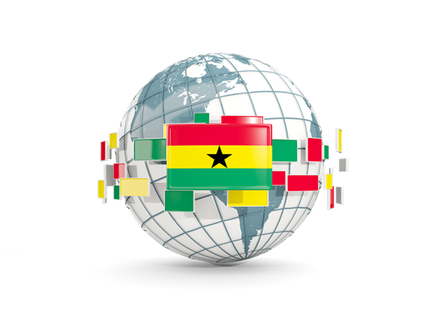 Globe with line of flags. Download flag icon of Ghana at PNG format