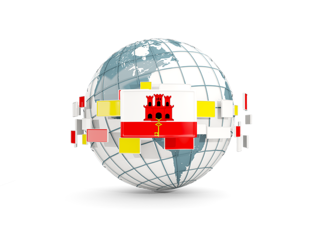 Globe with line of flags. Download flag icon of Gibraltar at PNG format