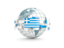 Greece. Globe with line of flags. Download icon.