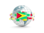 Guyana. Globe with line of flags. Download icon.