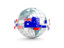Heard Island. Globe with line of flags. Download icon.
