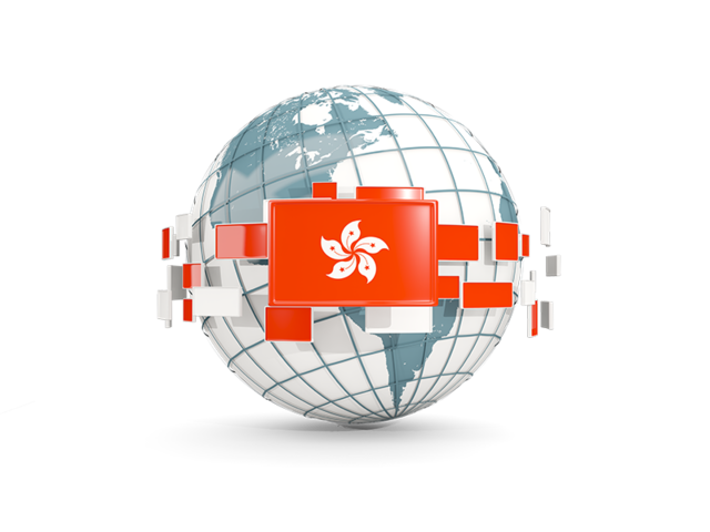 Globe with line of flags. Download flag icon of Hong Kong at PNG format