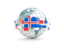 Iceland. Globe with line of flags. Download icon.