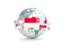 Indonesia. Globe with line of flags. Download icon.