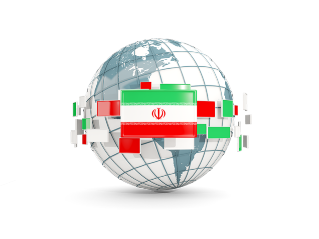 Globe with line of flags. Download flag icon of Iran at PNG format