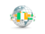 Ireland. Globe with line of flags. Download icon.