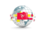 Isle of Man. Globe with line of flags. Download icon.