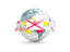 Jersey. Globe with line of flags. Download icon.