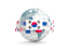 South Korea. Globe with line of flags. Download icon.